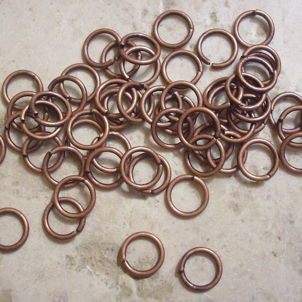 500 Anneaux couleur cuivre 6x0.7 mm - Iron Jump Rings, nickel free, Red Copper Color