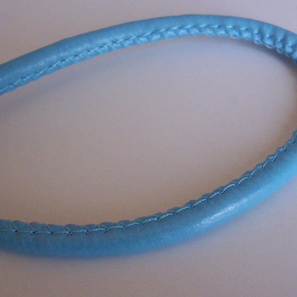 50 cm de cordon imitation cuir bleu turquoise 5mm