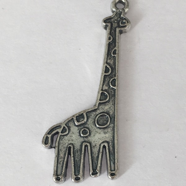 Lot de 2 Pendentifs/breloques girafe 34X14mm