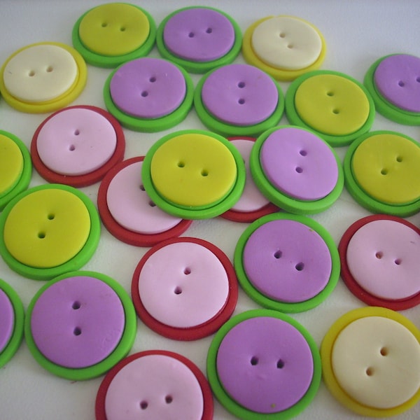 Lot de 33 boutons fait main en pâte polymère fimo