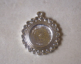 Metal pendant for collage brick - round - frame