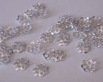 500 CALOTTES argentées 6 mm - beads caps