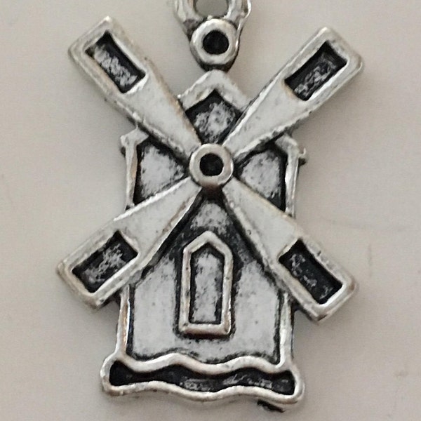 Pendentif/breloque MOULIN metal argenté