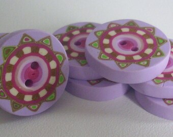 Bouton fait main 2,2 cm - fimo - boutons couture - fleur - handmade polymer clay buttons