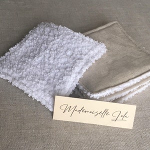 Discovery batch of 4 washable wipes - ZERO DECHET - washcloths - sponge and linen/cotton