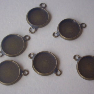 8 cabochon brackets in-between connector bronze image 1