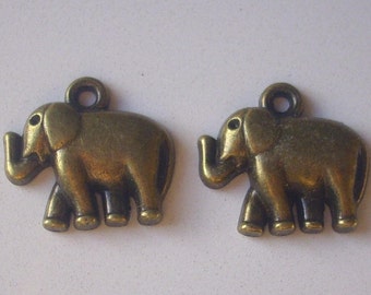 2 X Pendentifs/breloques éléphant (bronze)  -