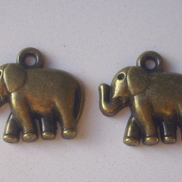 2 X Pendentifs/breloques éléphant (bronze)  -