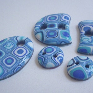 Artisanal beads in fimo polymer clay x5 handmade creation image 2