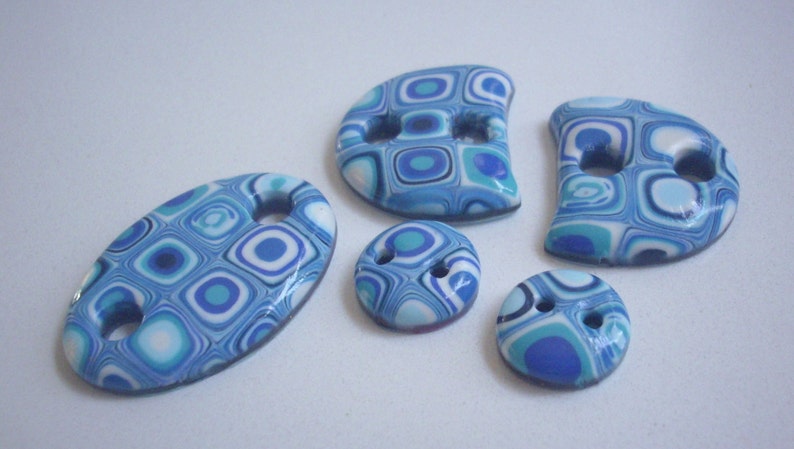 Artisanal beads in fimo polymer clay x5 handmade creation image 2