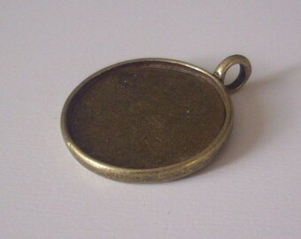 5 pendants (frame) flatback metal bronze.