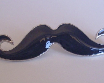 Pendentif moustache 13.5 x 48 mm Noir Epoxy