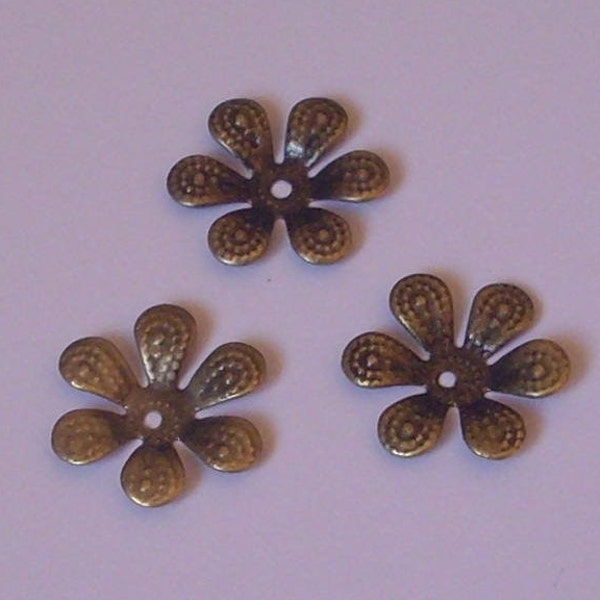 20 calottes filigrane 17 mm bronze - fleur