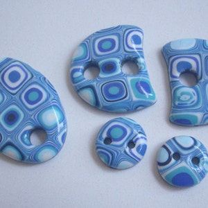 Artisanal beads in fimo polymer clay x5 handmade creation image 3