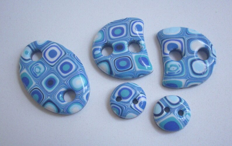 Artisanal beads in fimo polymer clay x5 handmade creation image 3