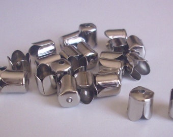 100 CALOTTES en métal argenté 8x6.5 mm - beads caps