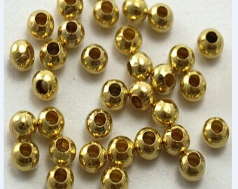 100 Perles en métal intercalaire dorées 3 mm - spacer bead