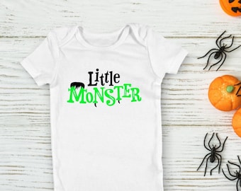 Little Monster Halloween Onesie, Halloween Baby Onesie, Baby Girl, Baby Boy, Babys First Halloween, Halloween Costume, 1st Halloween Onesie