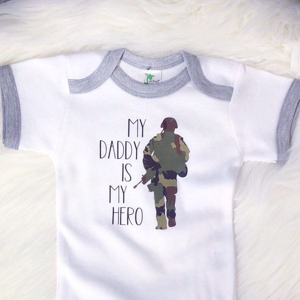My Daddy Is My Hero Onesie®, Military, Camo Onesie®, Baby Gift, Baby Shower, Military Family, Military Baby, Army, Marines, Soldier