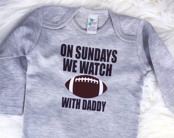 Football With Daddy Onesie, Sunday Football, NFL, Football Onesie, Sports Onesie, Baby Boy, Baby Girl, Baby Gift, Baby Shower, Infant