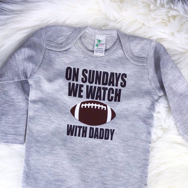 Football With Daddy Bodysuit, Sunday Football, Football Onesie®, Sports Onesie®, Baby Boy Onesie®, Baby Girl Onesie®, Baby Gift, Baby Shower