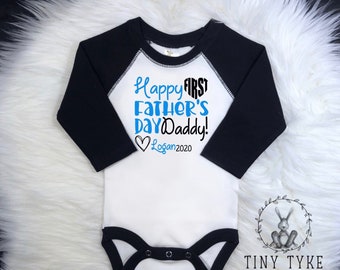 Eerste Vaderdag Onesie, 1e Vaderdag Onesie, Vaderdag cadeau van zoon, gepersonaliseerd vaderdagcadeau, vaderdagshirt, kindercadeau