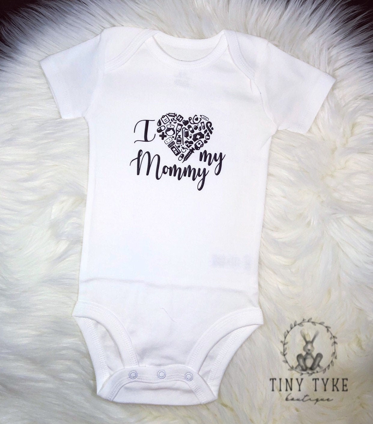 I Love My Mommy Nurse Onesie® RN Onesie® Nursing Bodysuit | Etsy