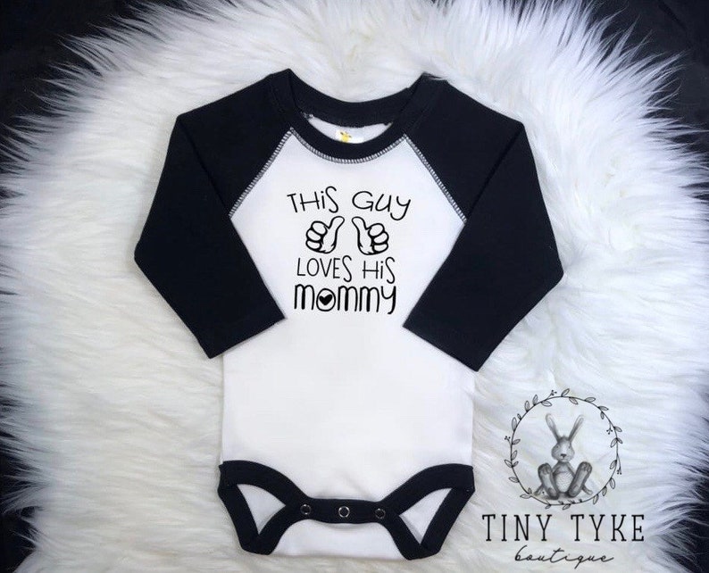 This Guy Loves His Mommy Mama's Boy Baby Boy Onesie® image 0
