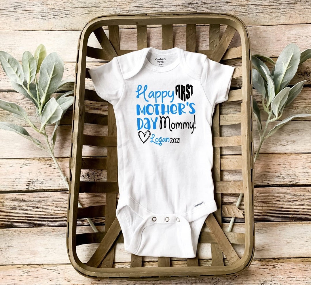 First Mother's Day Onesie, Happy Mothers’s Day Onesie, Personalized ...