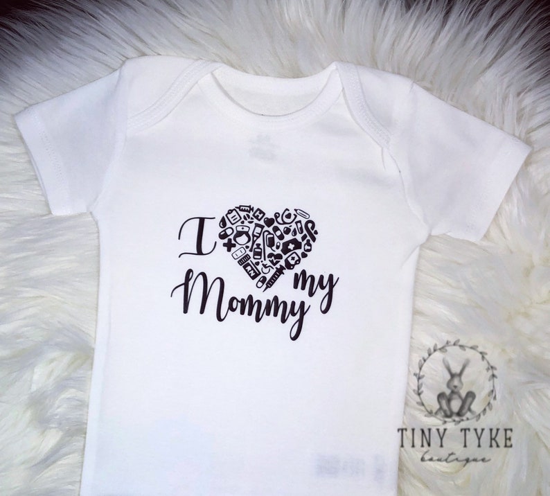 I Love My Mommy Nurse Onesie® RN Onesie® Nursing Bodysuit | Etsy