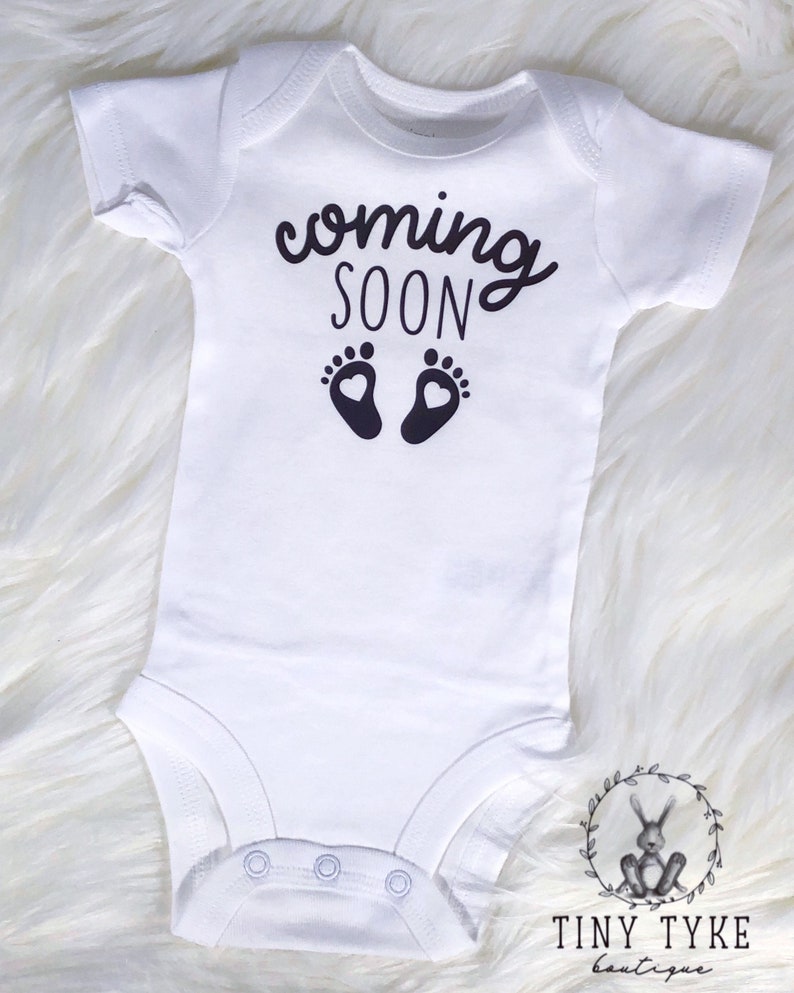 Coming Soon Bodysuit Pregnancy Announcement New Baby Etsy