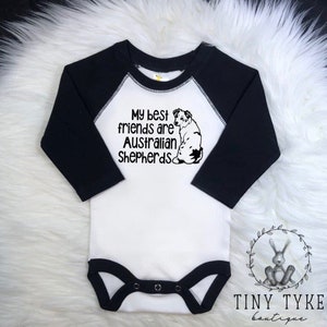 Australian shepherd Bodysuit, baby shower, baby gift, baby girl, baby boy, custom dog, dog Onesie®, Australian Shepherd Onesie®, Dog Lover