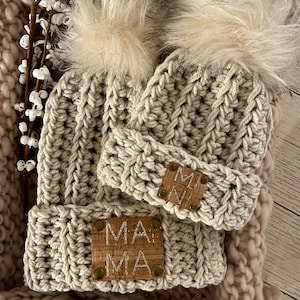 Mama & Mini Crochet Hats, Crochet Beanies, Winter Hat, Baby Beanie, Baby and Me Matching Set, Mamas Mini, Baby Shower Gift, Gift Ideas