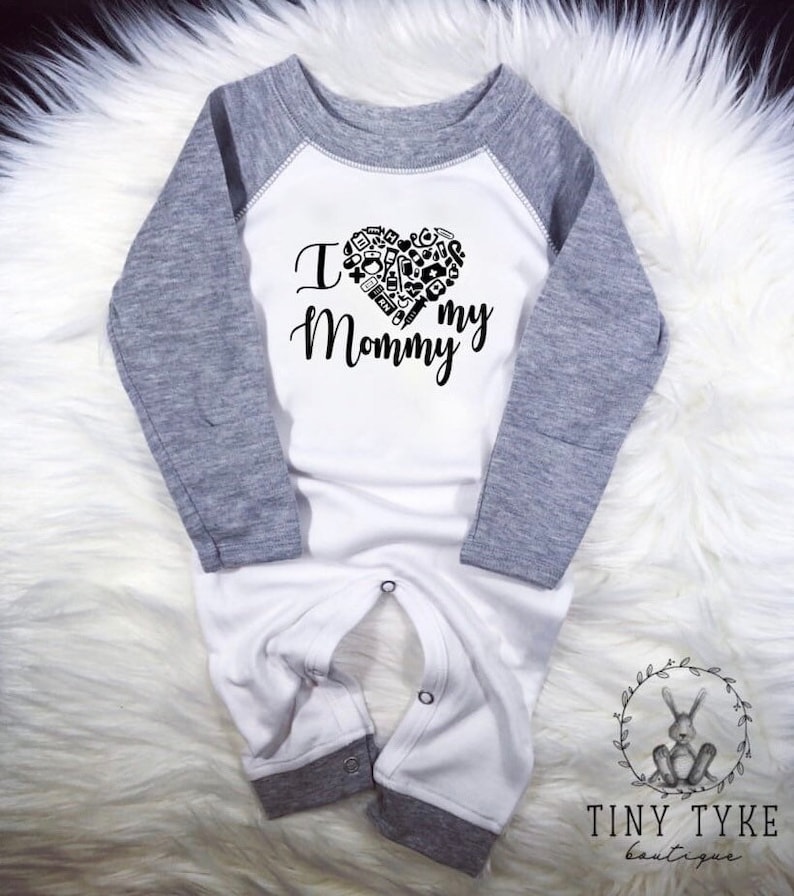 I Love My Mommy Nurse Onesie® RN Onesie® Nursing Bodysuit - Etsy