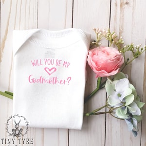 Will You Be My Godmother Onesie®, Godmom Onesie, Baby Shower Onesie, Baptism Onesie, Gift for Godmother, Cute Pregnancy Announcement