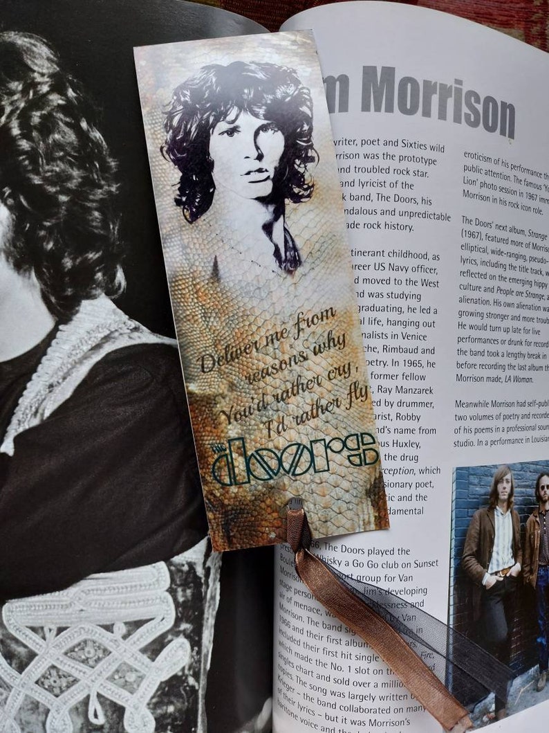 Jim Morrison / the Doors Bookmark Etsy
