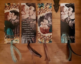 Ross and Demelza Poldark set of 4 bookmarks
