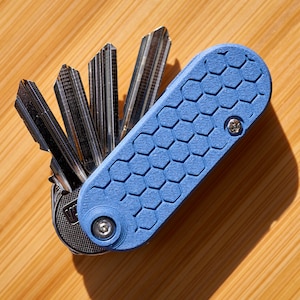 Organizador de llaves minimalista – Porta llaves compacto de fibra de carbono – Llavero organizador de llaves moderno – Organizador de bolsillo EDC