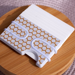 Portefeuille porte-cartes élégant avec motif hexagonal - écologique et chic