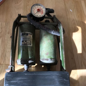 Post War Vintage Metall Luft Fuß Pumpe 1950er Jahre