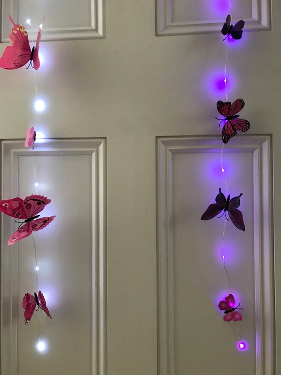 Purple Butterfly Led Magnetic Lights Butterfly Etsy