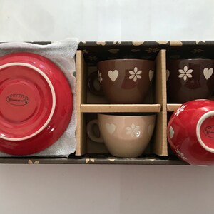 Franse Vintage 1960-70s Country Casa Collection kleine thee / koffie set x4 Uitstekend