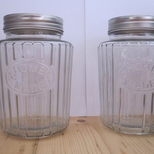 Dos tarros grandes de cristal estilo vintage para guardar galletas, dulces y caramelos - NUEVO
