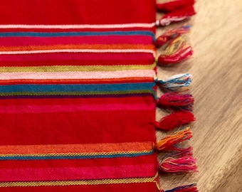 Striped Red Table Runner