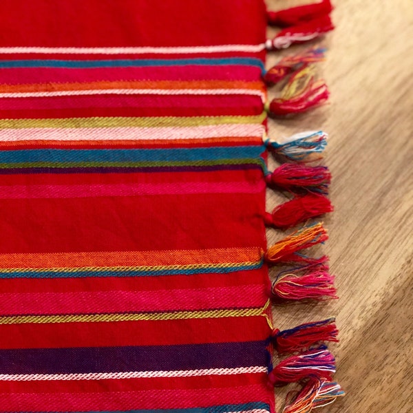 Striped Red Table Runner