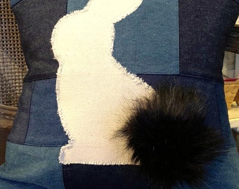 Denim Bunny Pillow