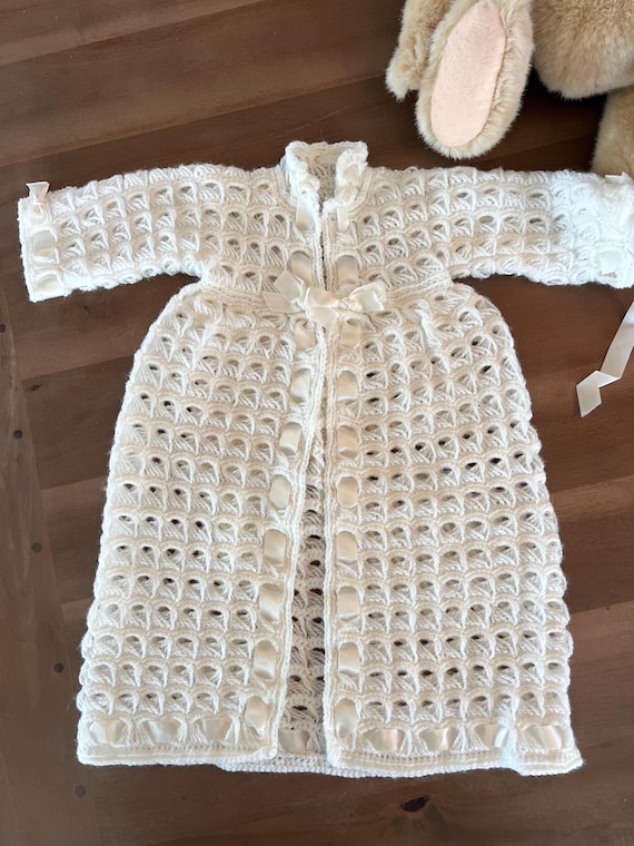 ヴィンテージの手編み洗礼ガウン、新生児洗礼服 - Etsy 日本