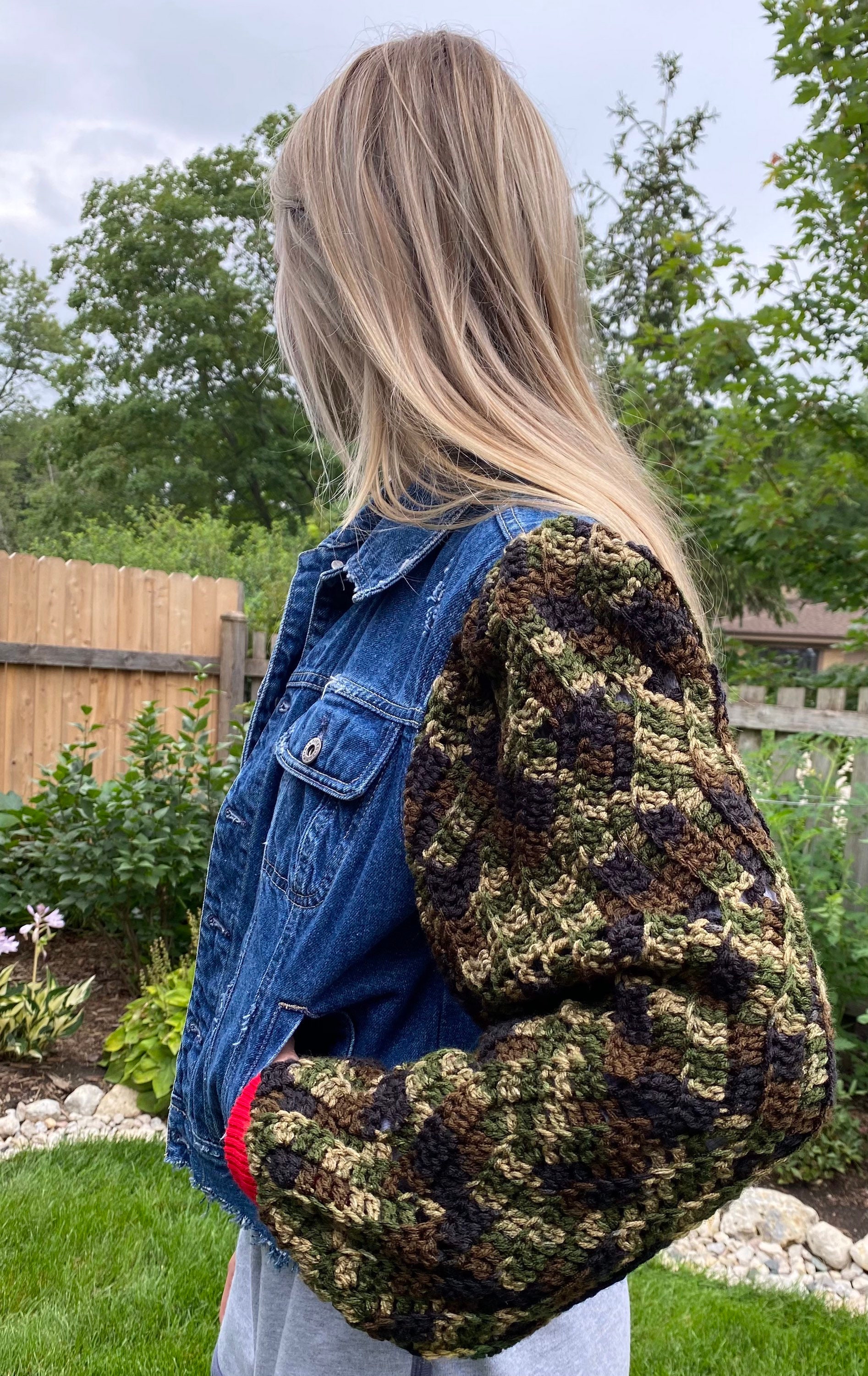 Denim Jacket Afghan Sleeves One-of-kind 