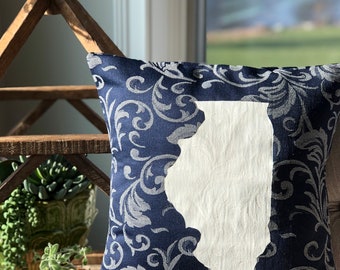 Illinois State Pillow/Illinois Decor