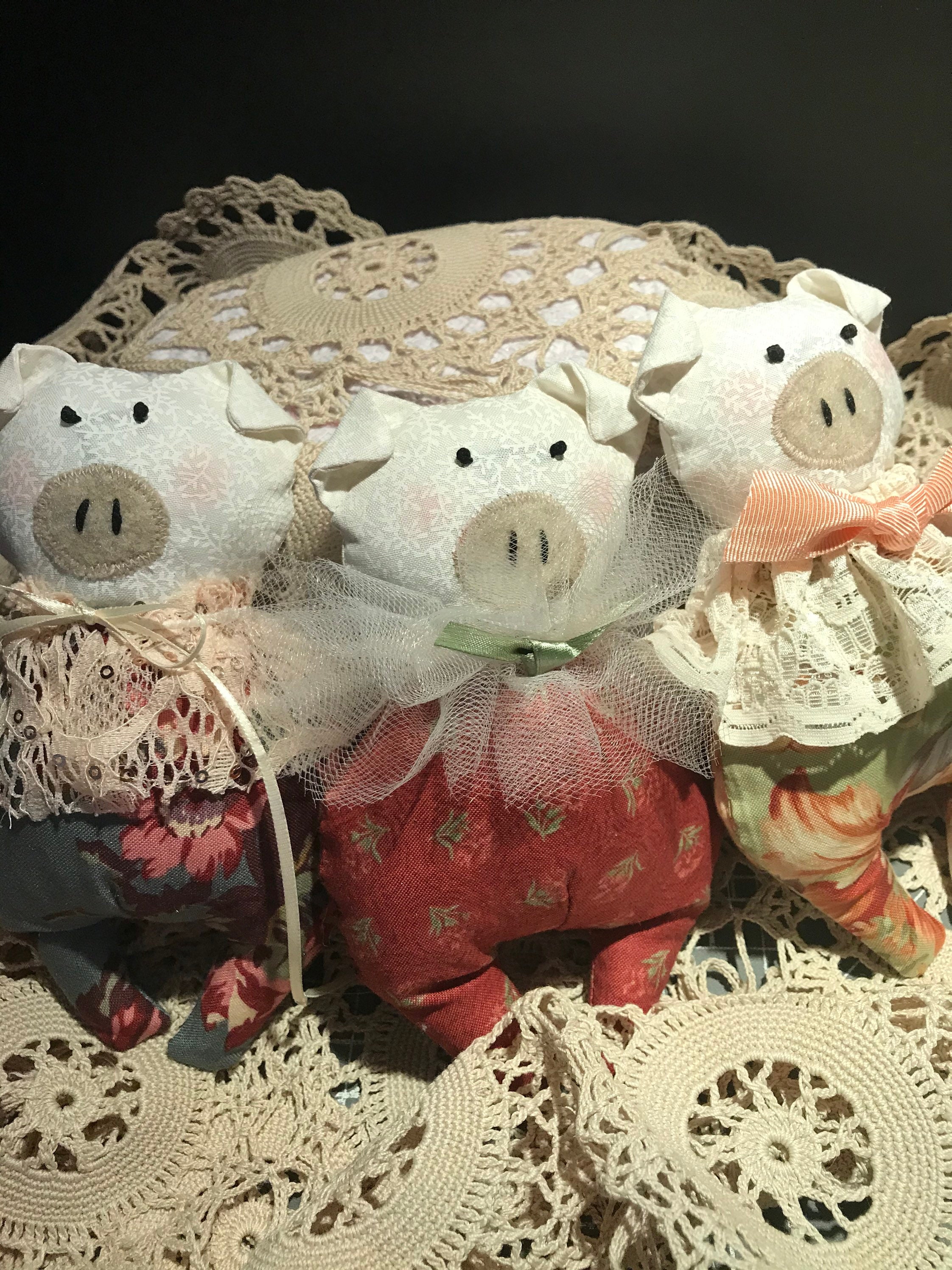 Pigs In a Blanket in a Basket Three Little Pigs Stuffed Etsy
